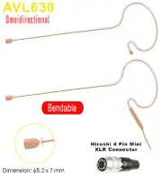 2 Tan Single Ear Headset Mic Earset for Audio Technica Wireless Countryman Style