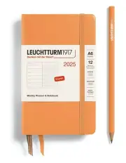[LEUCHTTURM1917] Weekly Planner & Notebook 2025, Pocket (A6) Hardcover in Apricot