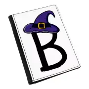 Letter B Witches Wizard Hat Passport Holder Cover Case Witch Halloween Alphabet