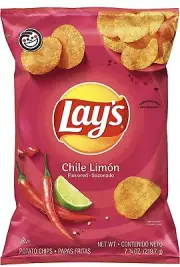 Lay's Chile Limon Flavored Potato Chips, 7.75 oz Bag