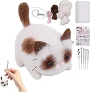 Cat Doll Needle Felting Kit, Handmade Needle Felting Animal Cat Doll Set, Multi Purpose Needle Felting Tools for Christmas, Housewarming, and Birthday, Needle Felting Cat Doll Kit, Handmade Animal