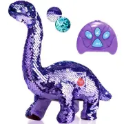 Purple Blue Remote Control Talking Dinosaur Toy with Sequins Design