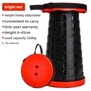 Black and Red Splicing Color Portable Outdoor Telescopic Folding Stool with 100
