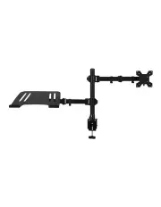 [Traderight] Monitor Stand Arm Bracket and Adjustable Laptop Tray in Black