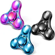 3 Pieces Metal Hand Spinner Metal Fidget High Speed Alloy Spinner Toy Anxiety Relief Toys Focus Toy Fidget Hand Toy for Adults and Teens Relieving Boredom Stress Anxiety Kill Time, 3 Colors