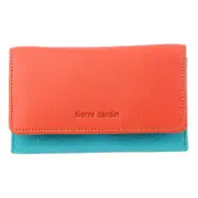 Pierre Cardin PC3261 Leather Multi-Colour Womens Tri-Fold Wallet - Orange/Turquoise