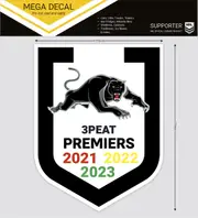 Penrith Panthers NRL 3 Peat MEGA Decal 2023 Premiers Premiership