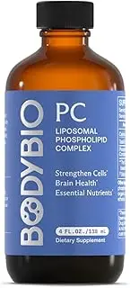 [BodyBio] PC Phosphatidylcholine, Liposomal Phospholipid Complex for Cell Health - Enhance Brain Function, Focus, Memory & Clarity - Microbiome Support - Science & Research Backed - 4 oz