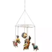 Baby Mobile Wool Felt Llama Nursery Crib Cot Hanging Decor Handmade Gift Rare