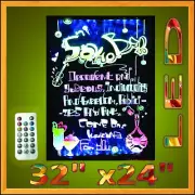 32"x24" Remote Flashing LED Writing Board Menu Sign Illuminated Menu Poster