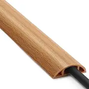 Floor Cord Cover 4ft, Cord Hider Floor Yellow Oak Wood, Floor Cable Management Prevent Cable Trips, Floor Cable Cover Wire Covers for Electric Power Cords, Cord Protector Cord Cavity W0.47in x H0.28in