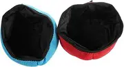 PERSELOSO Portable Pet Travel Bowl for Dogs and Cats Lightweight Mesh Feeding Bowl Blue and Red for Outdoor Activities and Travel