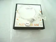 Alex and Ani BECAUSE I LOVE YOU SISTER IV Silver Charm Bangle New W/Tag Card Box