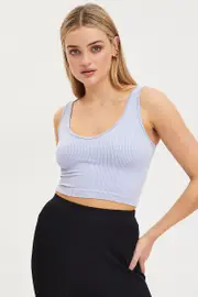 Purple Tank Crop Top Seamless - Size S/M, Women's Tank