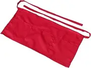 [TEMPNAP] Half-length Waist Apron for Chefs Servers Large Pockets Water Resistant Kitchen Tool Storage