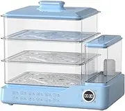 24L Electric 3 Tier Food Steamer, 800W Electric Steam Box with 1.5L Independent Water Tank, Vegetable Meat Steamer with Display Touch Screen, 12 Hours Appointment Green
