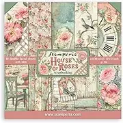 STAMPERIA International, KFT Paper PAD 12X12 10PK House Rose, 30.5 x 30.5 (12" x 12"), Multicoloured