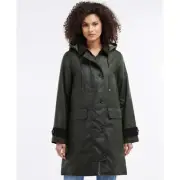 New BARBOUR Olive Baddesley Wax Jacket £279 UK 8 EU 34 USA 4 Small Net A Porter