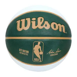 【WILSON】NBA城市系列-塞爾提克-橡膠籃球 7號籃球-訓練 室外 室內 綠白奶茶(WZ4024202XB7)