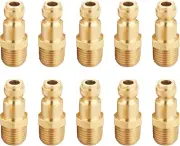 Brass 1/4" NPT Male Automotive Type C Air Hose Quick Connect Adapter Air Coupler