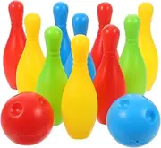 INOOMP Family Bowling Party Set Boys and Girls Mini Bowling Game Soft Balls Pins Develops Coordination Balance for Play