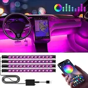 Winzwon Fathers Day Dad Gifts, Interior Led Lights for Car Accessories for Women Men, Birthday Gifts for Men Him, APP Control with USB Port Music Sync Color Change Lights for Jeep Truck Decor, 12V