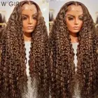 30 40 Inch 4/27 Highlight Curly 13x6 Human Hair Lace Frontal wigs Colored Remy