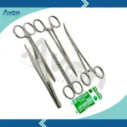 15 PCS SUTURE LACERATION KIT FORCEPS SCISSORS TOWEL CLAMPS SCALPEL HANDLE BLADES