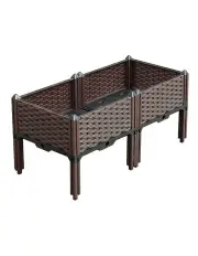 [SOGA] Raised Planter Box Flower Bed with Legs 80cm in Dark Brown
