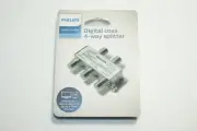 Philips Digital Coax 4-Way Splitter - Gray *NEW & SEALED*
