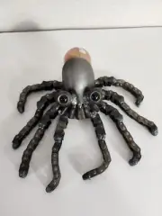 Metal Octopus Chain Glass Marble Handmade Recycled Yard Art 2.5" Tall New