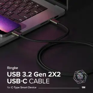 【Ringke】USB 3.2 Gen 2x2 USB-C Type-C to Type-C 20Gbps PD3.1 240W Cable 快充數據傳輸充電編織線 1M