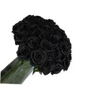 12 PCS Artificial Flowers Roses, Fake Silk Flower Long Stem Artificial Black