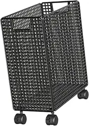 Perfeclan Yoga Mat Storage Rack Laundry Basket Wheeled Portable Home Gym Storage Rack Utility Cart for Indoor Bathroom Resistance Bands