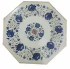 12" Marble corner / side end handcrafted pietra dura lapis inlay Table Top