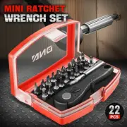 [22Pcs] Mini Ratchet Wrench Set with 60MM Quick-release Extension Bar & CRV Bits