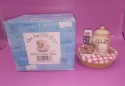 VTG OUR AMERICA GIFT Jar Candle Topper "Cookies & Milk" #NE476 (2000) NEW IN BOX