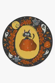 245' Round | Machine Washable Runner Rug | Kid & Pet Friendly | Indoor Rug | Scaredy Cat Flatwoven Rug | Ruggable