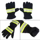 Heat Proof Anti Fire Gloves For Cold Weather Non Slip Reflective Strap
