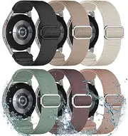 [Conidido] 6 Pack Water-Resistant Elastic Bands Compatible with Sam-sung Galaxy Watch 7 6 5 4 FE 40mm 44mm 45mm/Watch 6 4 Classic 42mm 46mm 43mm 47mm/Active 2, 20mm Stretchy Nylon Sport Strap men women