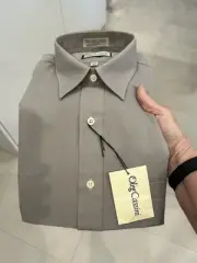 NEW Oleg Cassini Dress Shirt Men's Size 17.5 34/35 Button Up Single Needle