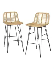 [Gardeon] Wicker Outdoor Bar Stools in Brown
