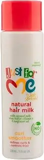 Just For Me Natural Hair Milk Curl Smoother - Defines Curls & Controls Frizz, Contains Coconut Milk, Shea Butter, Vitamin E, Sunflower Oil, Lightweight Moisture, 8 oz