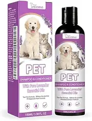 Pet Shampoo & Conditioner Natural Lavender Formula Gentle Cleansing Moisturizing Fur Care for Dogs and Cats Quick Rinse Clean Hair and Skin (2)