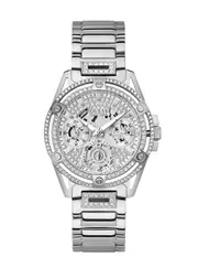 GUESS Women's Silver Queen Crystal Watch