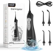 Water Flosser, Mornwell Water Flossers for Teeth - 330ML Tank USB Rechargeable Dental Flosser, IPX7 Waterproof 3 Modes & 4 Jet Tips Portable Dental Oral Irrigator,Professional Water Flosser