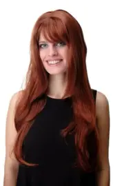Wig Women's Wig Long Smooth Long Fringe Layered Red Brown Copper Red GFW09-130