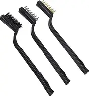 TEMPNAP 3pcs Heavy Duty Brass Welding Wire Brush Metal Cleaning Brush with Nylon Bristles for Automotive Detailing and Kitchen Cleaning Tasks