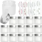 15 Pack, 2 Oz 60Ml Frosted Glass Jars with Silver Lids & Inner Liners, Empty Mat