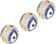 COHEALI 3pcs Alloy Evil Eye Charm Beads for Jewelry Making Connector Beads for Bracelets Necklaces and Earrings Skin Friendly for Craft Projects